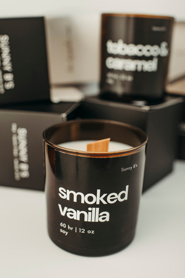 Smoked Vanilla 12 oz Soy, Wood Wick Candle