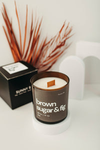 Brown Sugar Fig 12 oz Soy, Wood Wick Candle